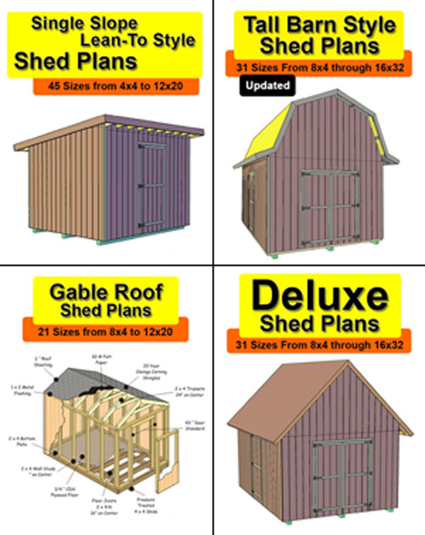 Buy all 4 shed plans for only $27.95 All 4 shed plans