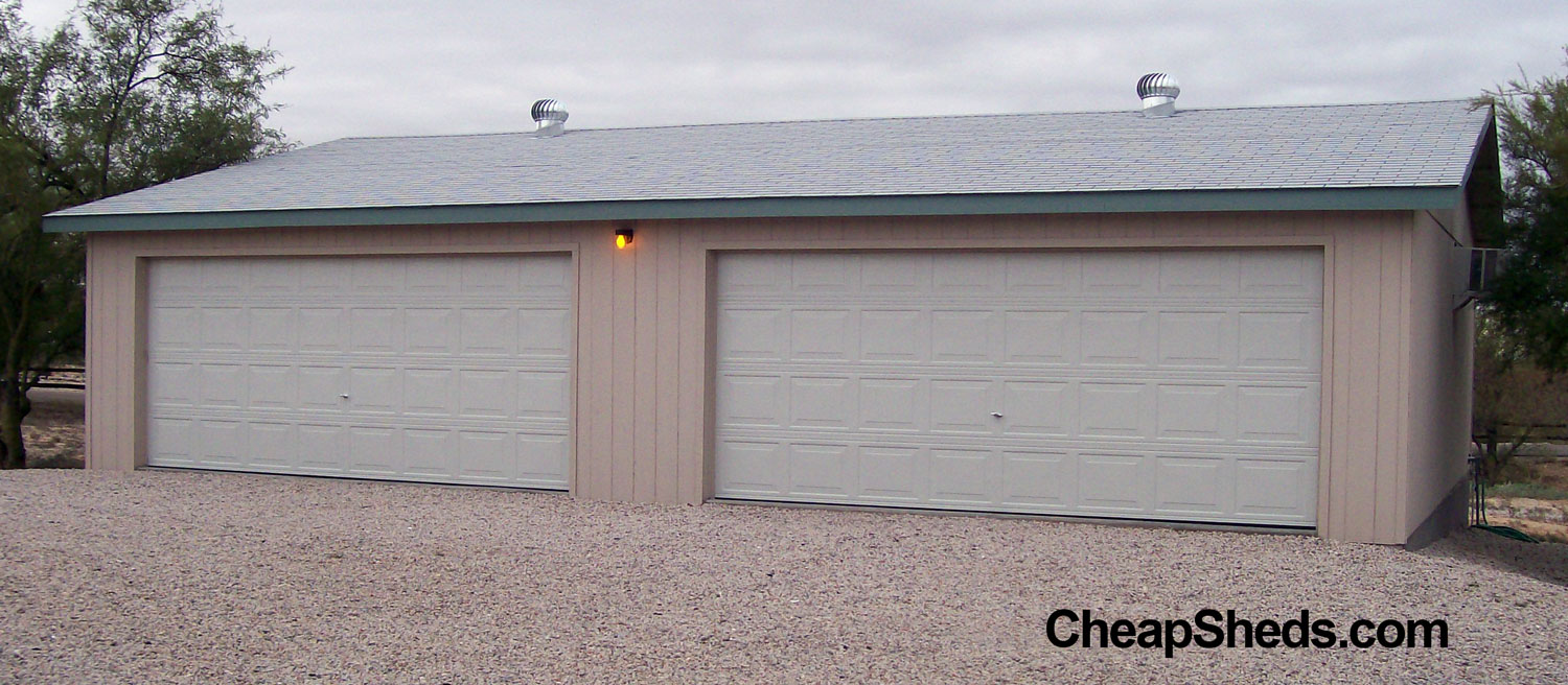  garage built with the 24x40 plans with 2 more feet between the doors