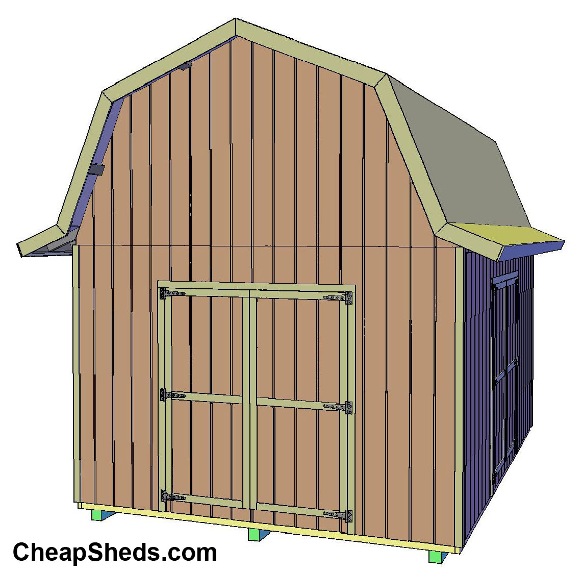 the walls are symmetrical and you can make your own trusses barn style 