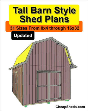 Tall barn style shed plans
